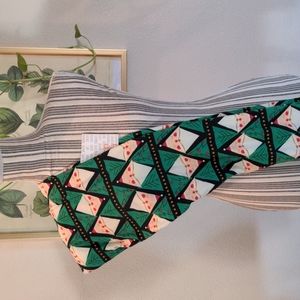 NWT! LuLaRoe TC Holiday Christmas Leggings Santa Claus Green Tree